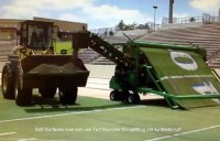 Turf Muncher machine for uplift of old astroturf sports pitches