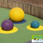 Half Rubber Sphere, ¾ Wet Pour Spheres To Playground Surface