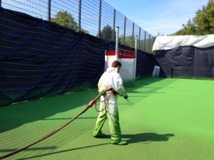 Sports Court Coloured Coating Application