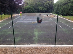 Pressure Washing and Recolouring Tennis Surface