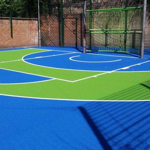 Blue Green Basketball Court